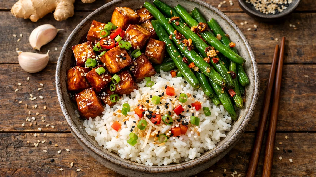 Tofu mariné au miel et à la sauce soja