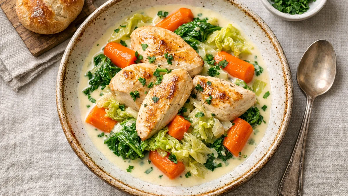 Waterzooï de poulet au chou vert