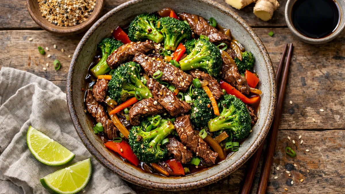 Wok à la balinaise aux brocolis et au bœuf