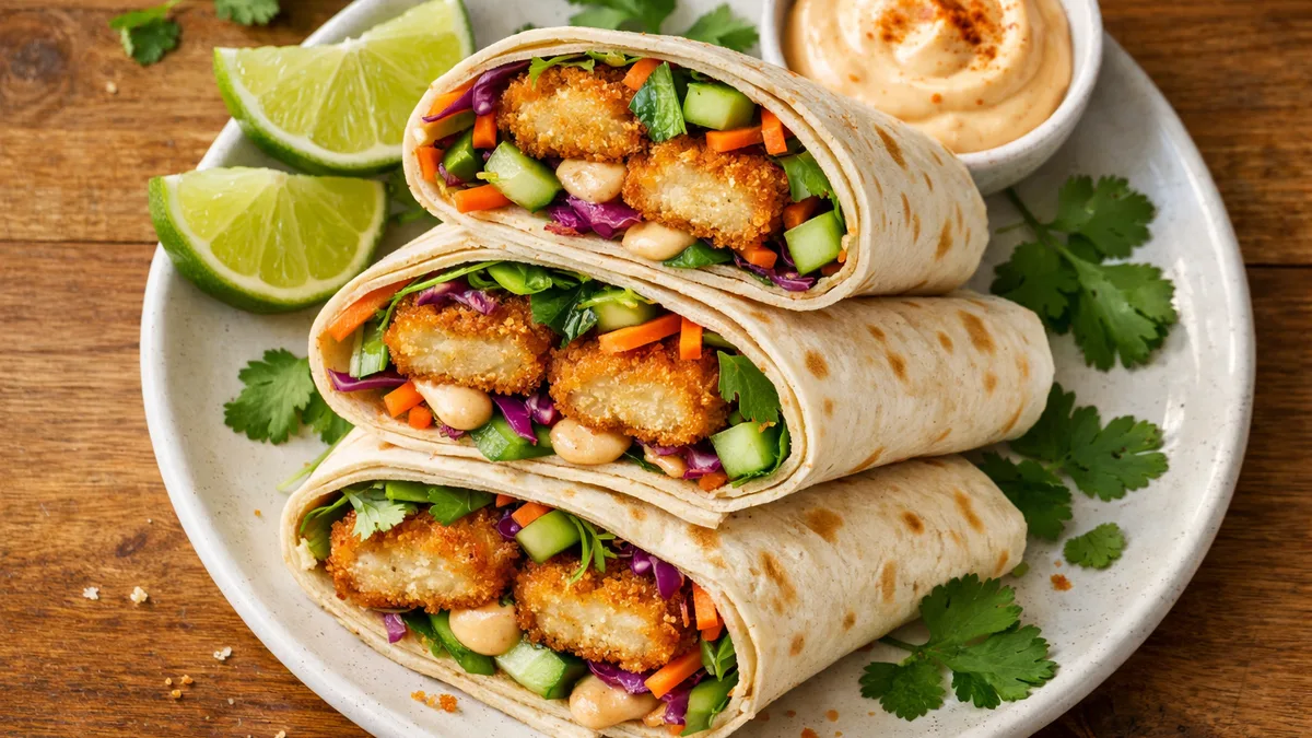 Wraps aux bouchées de blé panées