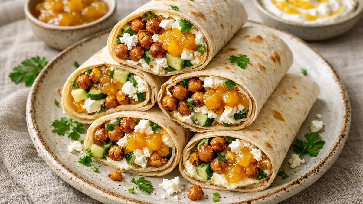 Wraps aux pois chiches grillés & feta