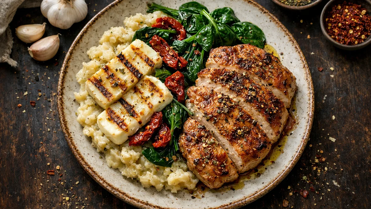 Écrasé de topinambours & fromage grillé